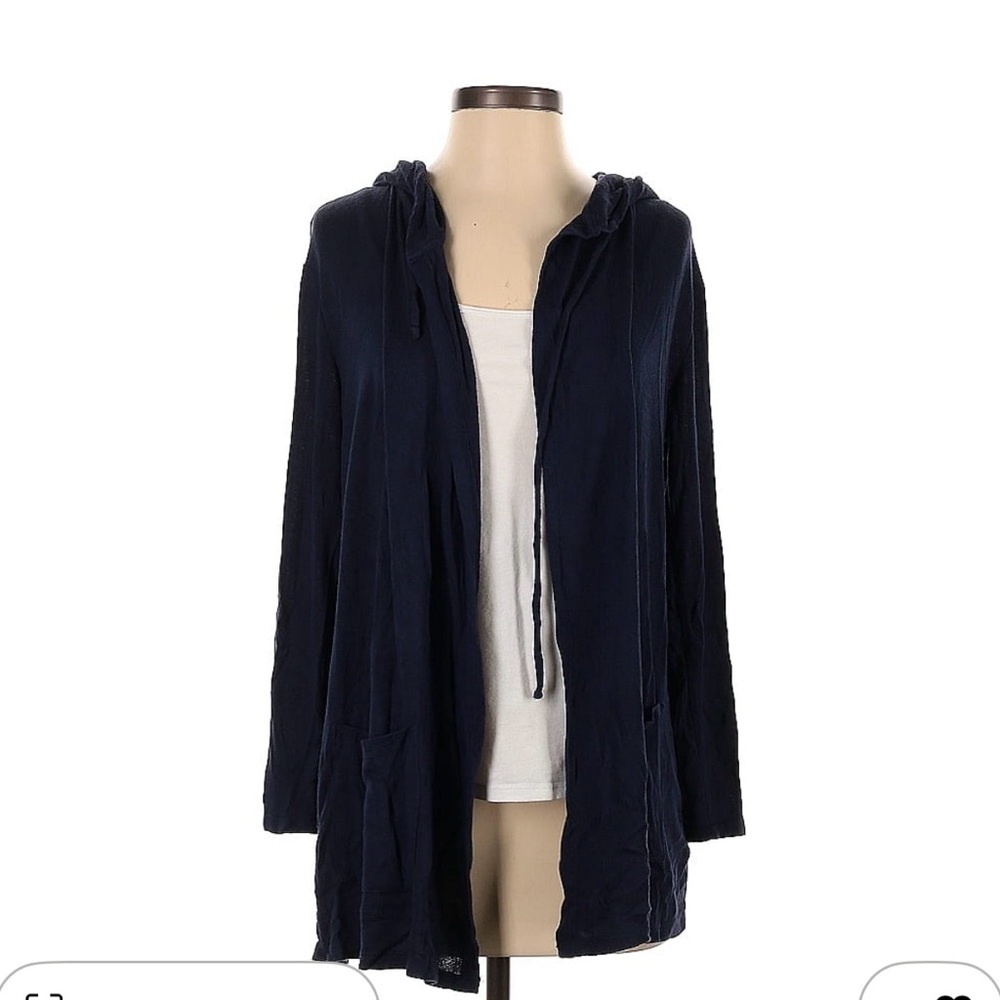 Lucky Brand Navy Blue Hooded Cardigan